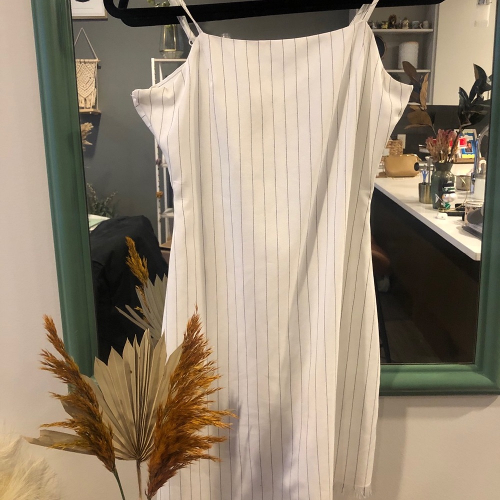 White spaghetti strapped dress